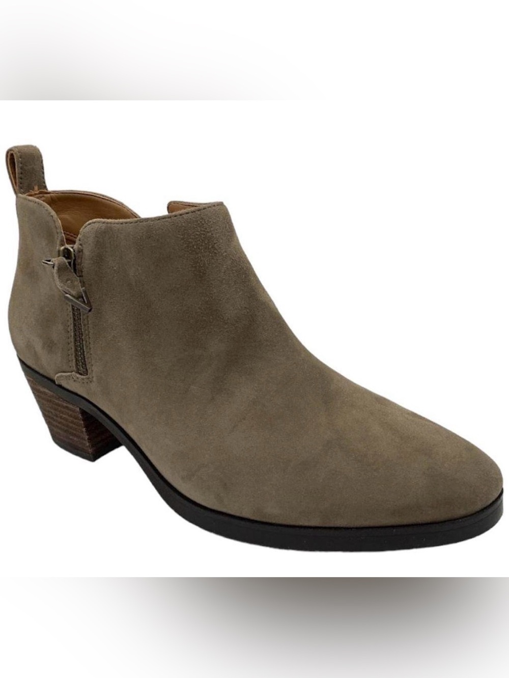Vionic Women's Cecily Bootie Suede Stone size 11W PREOWNED GREAT CONDITION